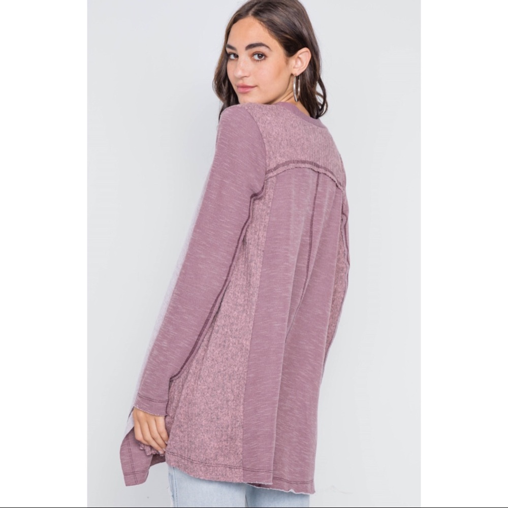 Drape Front Cardigan Sweatshirt - Picture 3 of 3